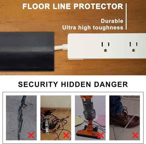 Miniatura 5 de Cubierta de cable de silicona de 4 pies, fácil de instalar, organizador de cables y ocultador, cubierta de cable de extensión ideal para el hogar