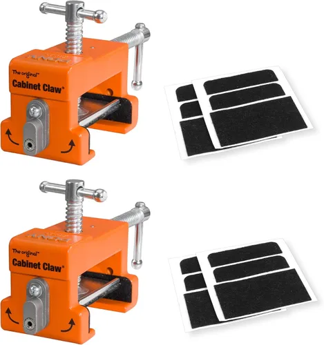 PONY Paquete de 2 abrazaderas para gabinete, 8510 Cabinet Claw, abrazaderas de marco frontal para instalar gabinetes, límite de carga 440 libras,