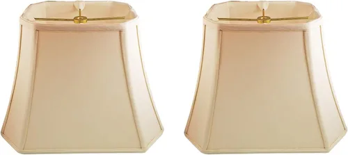 Miniatura 25 de Royal Designs, Inc. Pantalla de Lámpara Rectangular con Esquinas Cortadas, DBS-710-11BG, 6 x 11 x 8, Beige