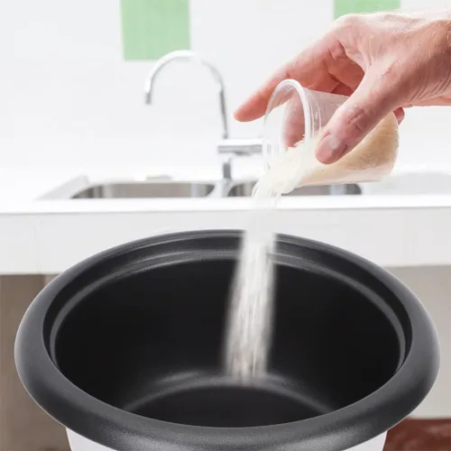 Miniatura 3 de Operitacx Olla de arrocera interior de 3 tazas/0.5L sin cocinar, olla de repuesto interior antiadherente compatible con olla arrocera de 1.5 L