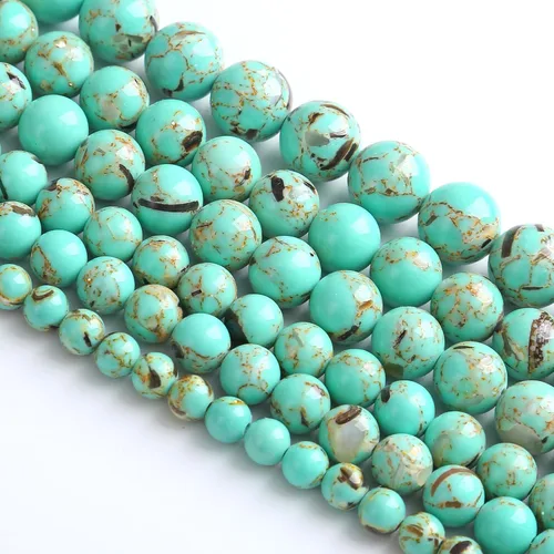 Miniatura 17 de 4MM 86 piezas cuentas sueltas de calcedonia azul aguamarina para hacer joyas, pulseras, collares Aguamarina azul