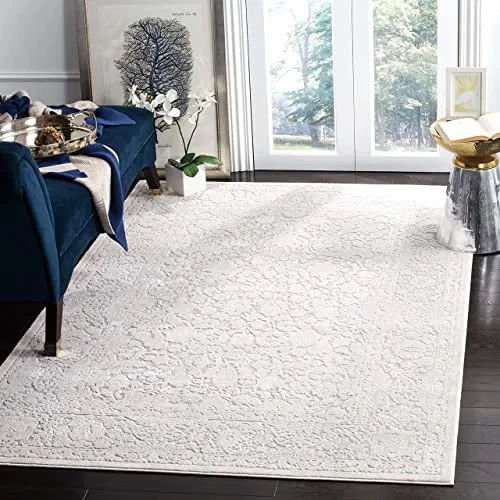 Miniatura 33 de SAFAVIEH Alfombra 8x10 - Colección Reflection - Grande - Gris Claro y Crema, Sin Desprendimiento y Fácil Limpieza, Ideal para Sala de Estar, Gris