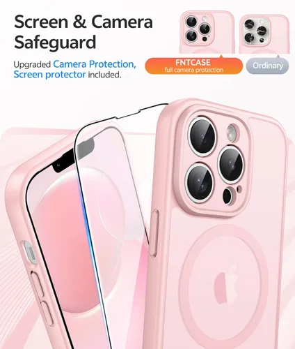 Miniatura 4 de FNTCASE Funda para iPhone 13 Pro: Fundas magnéticas translúcidas mate delgadas con protector de pantalla de vidrio templado