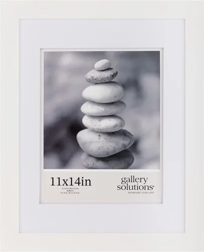 Miniatura 23 de Gallery Solutions - Marco de fotos negro plano de 8 x 10 pulgadas - Soporte de mesa o pared - Para fotos de 5 x 7 pulgadas con doble paspartú blanco