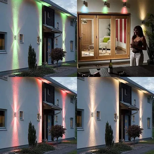 Miniatura 9 de rosykite RF Control remoto RGB cambio de color iluminación LED doble arriba y abajo luz de pared al aire libre, temperatura blanca 2700 K - 6500 K
