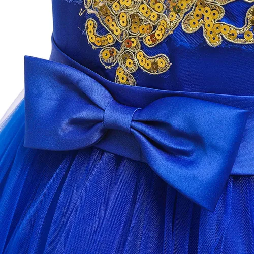 Miniatura 4 de Vestido tutú de encaje con lentejuelas y lazo para niñas, para bautizo, comunión, fiesta de cumpleaños, boda