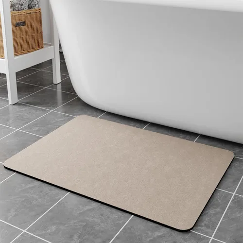 Miniatura 14 de Alfombras de baño de 32 x 17 pulgadas, tapetes de baño de tierra de diatomeas de secado rápido, absorbentes, tapetes de baño de goma antideslizante