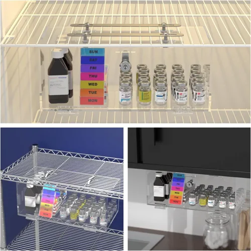 Miniatura 6 de Marketing Holders Cerradura de caja médica con cerradura para refrigerador con llaves de 12 x 6 x 4.25 pulgadas para almacenamiento médico de vacuna