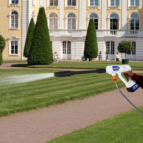 Miniatura 9 de Lavadora a presión inalámbrica, limpiador eléctrico portátil de 21 V con baterías y accesorios de 2 x 3.0 AH, pistola de lavado a presión ajustable