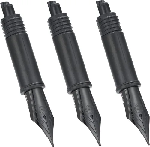 Juego de 3 plumas estilográficas Hongdian negras de tamaño mediano para Black Forest 1850, 1851, 1861, M2, M1, 1843, 6013, 517D, 517S, 525, 1843 y