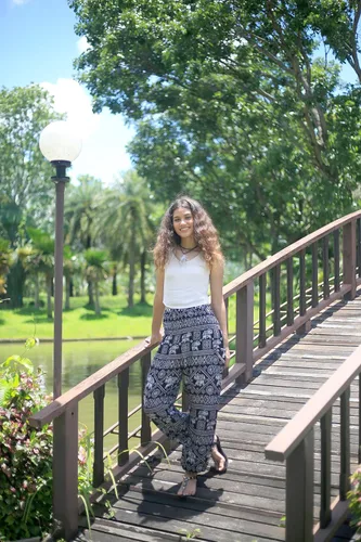 Miniatura 7 de Pantalones bohemios, pantalones harem, de yoga, para mujer, para la playa