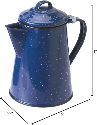Miniatura 6 de GSI Outdoors Cafetera esmaltada para almacenar café caliente, té para campamento y granja, 8 tazas