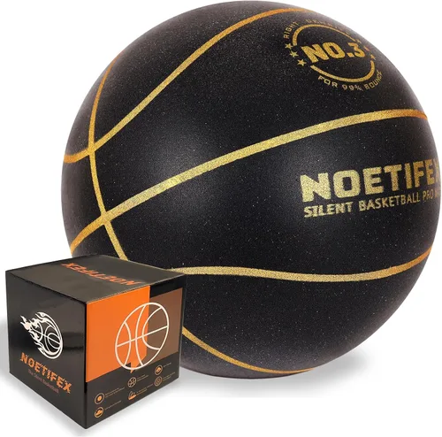 Balón de baloncesto silencioso con peso de 580g mejorado, balón de entrenamiento interior de alta densidad y silencioso con caja de regalo, material
