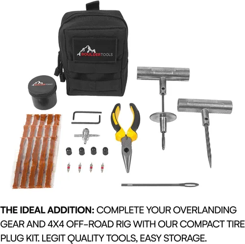 Miniatura 5 de Boulder Tools - Compact Tire Repair kit with Molle Storage Pouch. Heavy Duty Universal Tire Plug Kit, Easily Stores Inside Your UTV, ATV, Truck