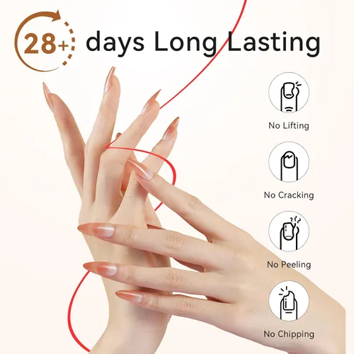 Miniatura 6 de Makartt Clear Builder Gel de uñas 7 en 1, esmalte de uñas de gel, capa base de goma, fortalecedor de luz UV dura, extensión de diamantes