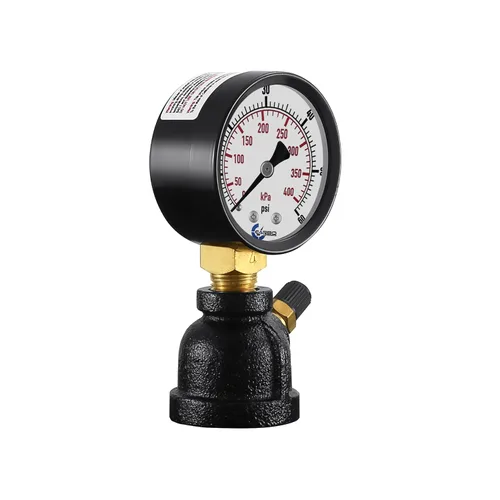 Miniatura 6 de Medidor de presión de prueba de gas, conexión FNPT de 1", válvula de latón, conjunto de cuerpo de acero con revestimiento de cromo.