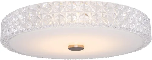 Kira Home Maxine - Lámpara de techo de cristal transparente integrada moderna de 15 pulgadas (25 W), luz blanca cálida de 3000 K de bajo perfil con