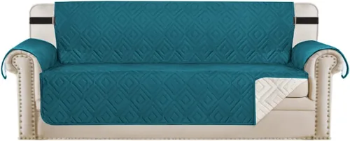 Miniatura 73 de H.VERSAILTEX Funda reversible para silla, protector de muebles antideslizante, resistente al agua, con correas elásticas de 2 pulgadas