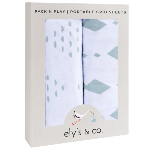 Miniatura 10 de Ely's & Co. Pack and Play - Juego de sábanas para cuna/mini-portátil, juego de 2 sábanas ajustables para patio de juegos compatibles con Graco Pack