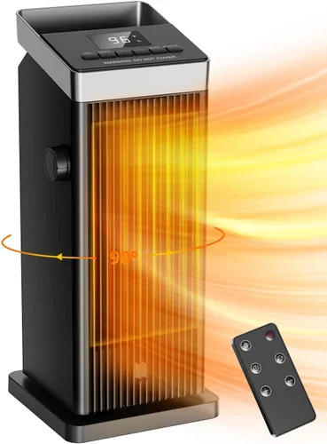 BREEZOME Calentador de espacio, calentadores de calentamiento rápido de 1500 W para uso en interiores, calentadores eléctricos de cerámica