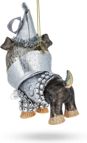 Miniatura 7 de Encantador adorno de Navidad de vidrio soplado Schnauzer miniatura