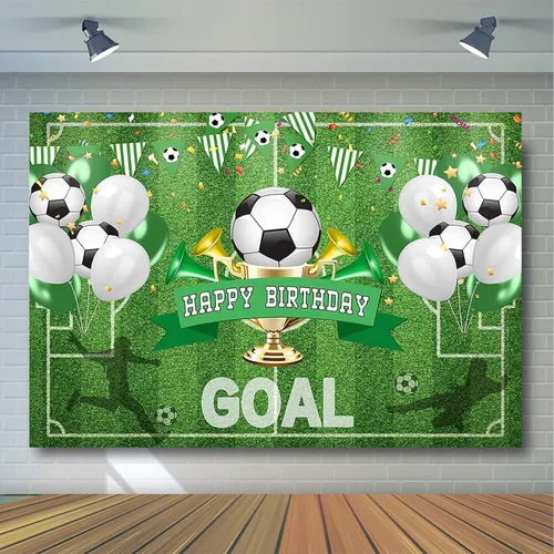 Miniatura 3 de Avezano Fondos de fiesta de fútbol para decoración de fiestas temáticas de fútbol, feliz cumpleaños, fondo de fotos para niños, suministros