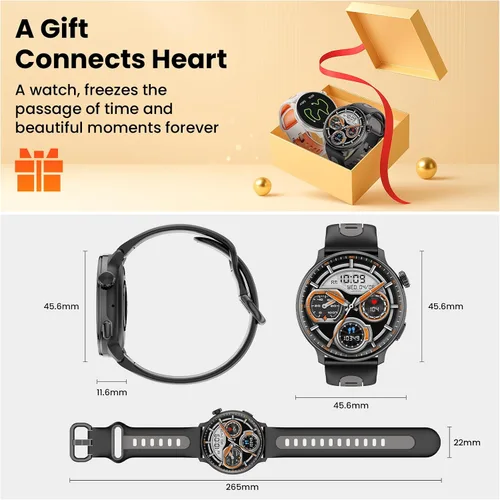 Miniatura 9 de Reloj inteligente para hombres y mujeres GPS, 1.43 pulgadas AMOLED Smartwatch con brújula/barómetro/altímetro 100+ rastreador de fitness deportivo