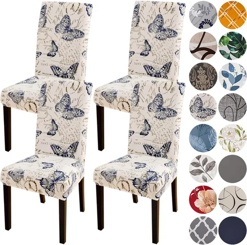 Miniatura 59 de HZDHCLH Juego de 6 fundas grises para sillas Parsons de elastano para comedor, fundas elásticas de elastano para sillas Parsons, fundas de asiento