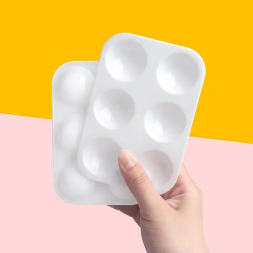 Miniatura 4 de Tamaki - 8 paletas de bandeja de pintura de plástico blanco, bandeja de pintura para acuarela, ideal para fiestas de pintura, manualidades DIY y 8