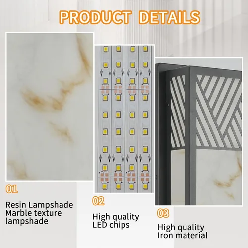 Miniatura 4 de Aplique de pared para exteriores, LED de 26 W, 24.8 pulgadas, lámpara exterior moderna negra con pantalla de resina, iluminación impermeable IP65