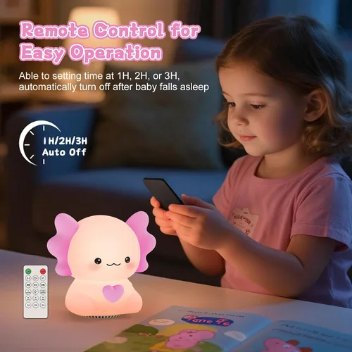 Miniatura 7 de Luz nocturna para niños con altavoz inalámbrico, portátil de 7 colores, lámpara de noche de tacto cálido regulable con control remoto, máquina