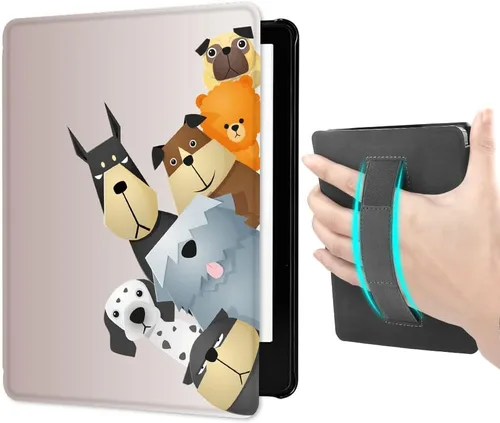 Miniatura 12 de Funda para Kindle Paperwhite (6.8", 11.ª generación, versión 2021) con correa de mano, funda inteligente rígida de PC con función de encendido