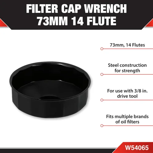 Miniatura 2 de Performance Tool W54065 - Llave para tapa de filtro de aceite de 73 mm con 14 estrías