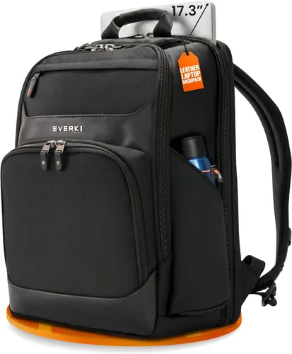 Miniatura 8 de EVERKI Onyx Mochila para portátil de negocios – Bolso de cuero balístico y nylon duradero, diseño apto para viajes, espacio dedicado para portátiles