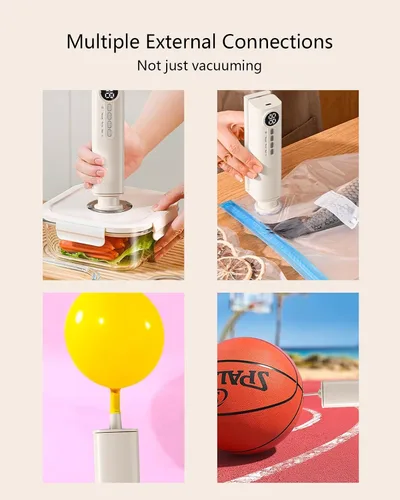 Miniatura 4 de Máquina selladora al vacío multifuncional, incluye función de extracción externa, perfecta para conservas, almacenamiento al vacío y organización