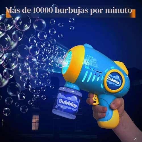 Miniatura 2 de Joyin - 2 pistolas de burbujas para niños con 4 botellas de solución, máquina automática de burbujas con 8 agujeros para niños, adultos, juguetes