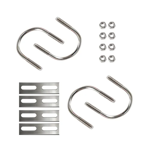 Miniatura 8 de Perno en U de acero inoxidable de 1/4 pulgadas de profundidad x 1-1/2 pulgadas de ancho x 2-1/4 pulgadas de largo, abrazaderas de antena de acero