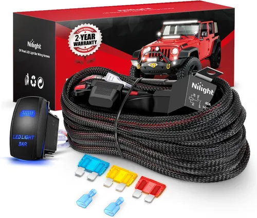 Miniatura 10 de Barra de luz LED Nilight. arnés de cableado, kit de 12 V, interruptor basculante, láser de 5 pines, interruptor de encendido y apagado impermeable