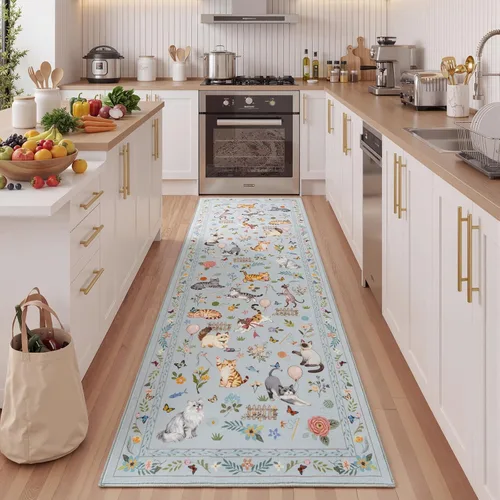 Miniatura 24 de Unirea Alfombra pequeña lavable beige de 2 x 3 para puerta de entrada interior, antideslizante, alfombra de entrada de animales suave para cocina