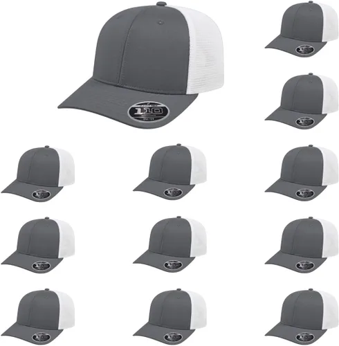 Miniatura 122 de Cap America i8502 Flexfit 110 Premium - Gorra de camionero de perfil medio con 6 paneles de malla trasera con protección UV y cierre ajustable Azul