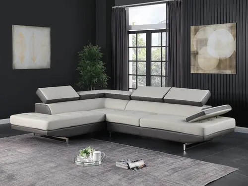 Miniatura 19 de BlackJack Furniture Union Modern - Sofá modular de piel sintética con reposacabezas ajustables, diván orientado hacia la izquierda, elegante asiento