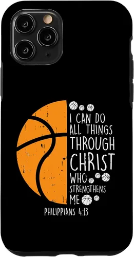 Miniatura 28 de iPhone 11 Baloncesto I can do things Biblia Verso Dios Jesús estuche de regalo