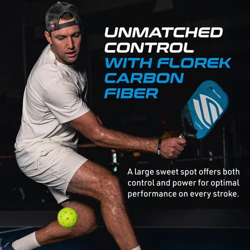 Miniatura 8 de Selkirk Sport LUXX Control Palas de pickleball de fibra de carbono Florek con un núcleo de polipropileno X7, la pala de pickleball está diseñada Azul