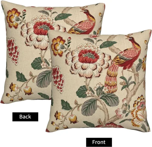 Miniatura 3 de ChangQingArt Fundas de almohada de lino y algodón, color pavo real, 18 x 18 pulgadas, cuadradas, fundas de almohada para sofá cama