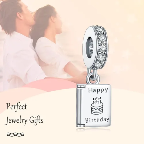 Miniatura 3 de Annmors Dijes de plata de ley 925 para pulseras y collares símbolo de color colgantes de cuentas dijes de joyería regalo para mujeres y niñas Plata