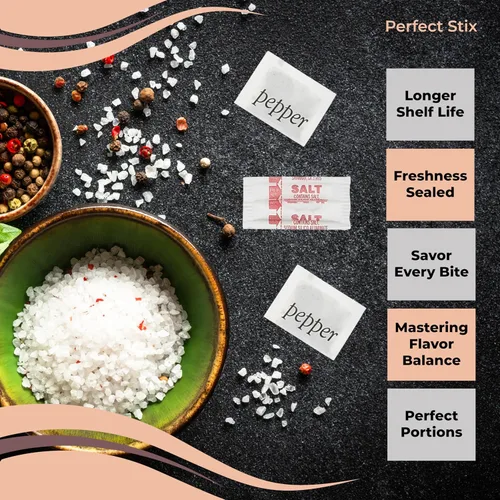 Miniatura 4 de Perfect Stix - Paquetes de sal y pimienta-200 paquetes de sal y pimienta combinados -100 de cada uno (200 paquetes en total)