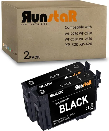 Run Star Paquete de 2 cartuchos de tinta negra remanufacturados para Epson 220XL T220XL T220XL120 para impresora Epson Workforce WF-2760 2750 2660