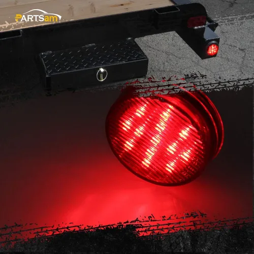 Miniatura 2 de Partsam 10 luces redondas rojas de 2.5 con 13 luces LED laterales [aprobadas por DOT] para camión de remolque de 12 V, uso universal, selladas a Rojo