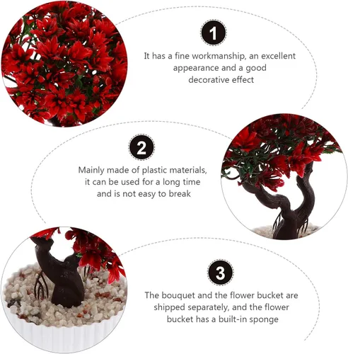 Miniatura 3 de Árbol de bonsái artificial, árbol bonsái artificial de plástico, planta japonesa en maceta, simulación de invitado, adorno de pino, planta