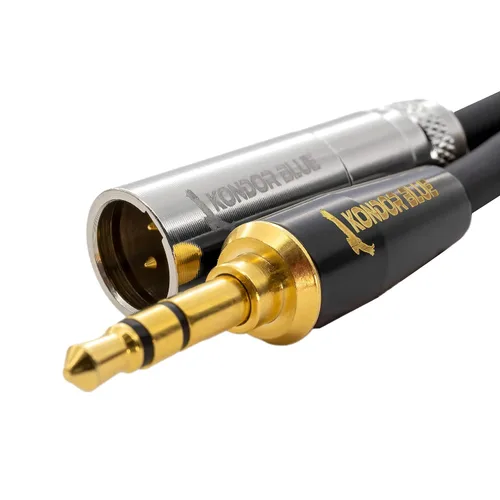 KONDOR BLUE Conector estéreo Mini XLR a oro de 14 pulgadas para dispositivos de nivel de línea | Compatible con mezcladores de audio y micrófonos